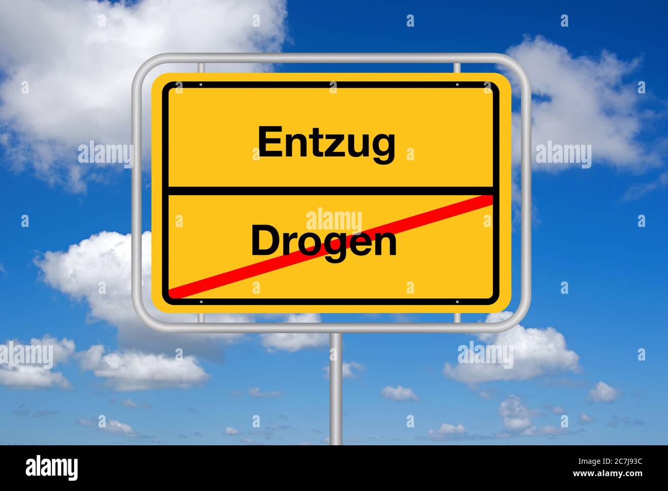 city limit sign Entzug - Drogen, withdrawal - drugs, Germany Stock Photo