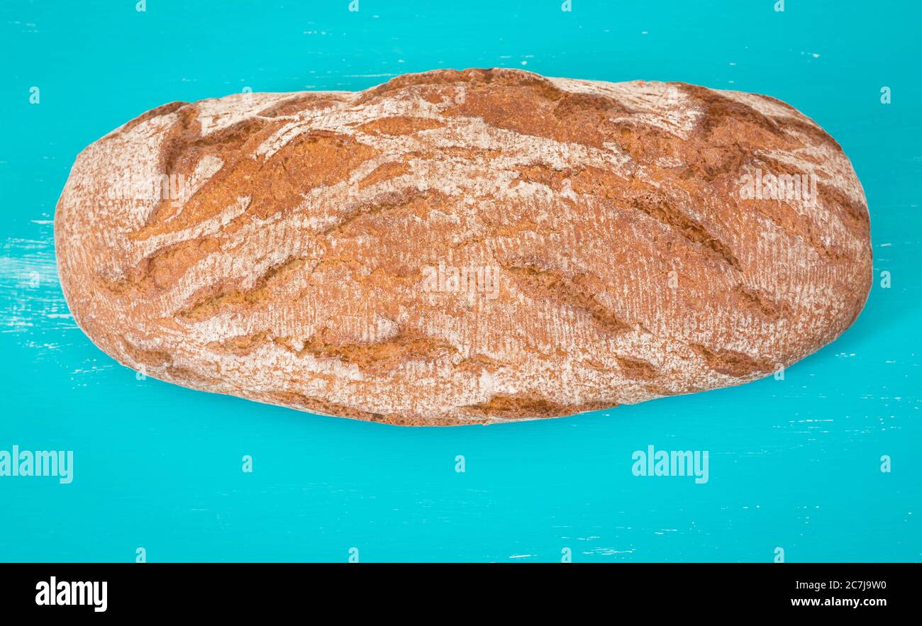 Bread blue background baked hi-res stock photography and images - Alamy