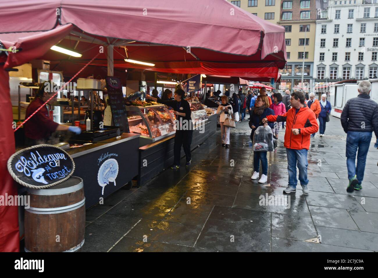 Fish Market (Fisketorget), Bergen, Norway Stock Photo