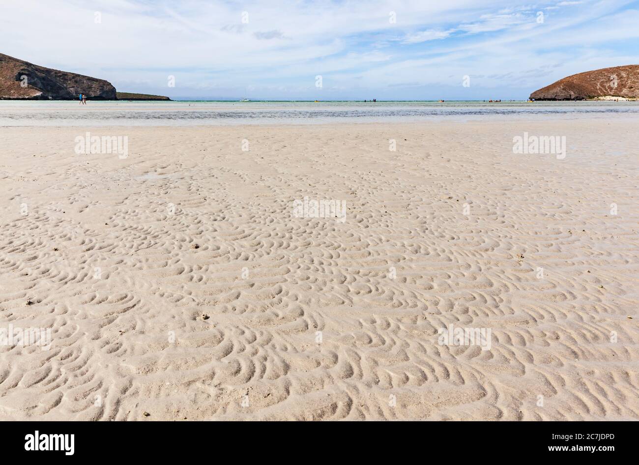 Sand patterns at Balandra Beach, BCS Mexico. Stock Photo