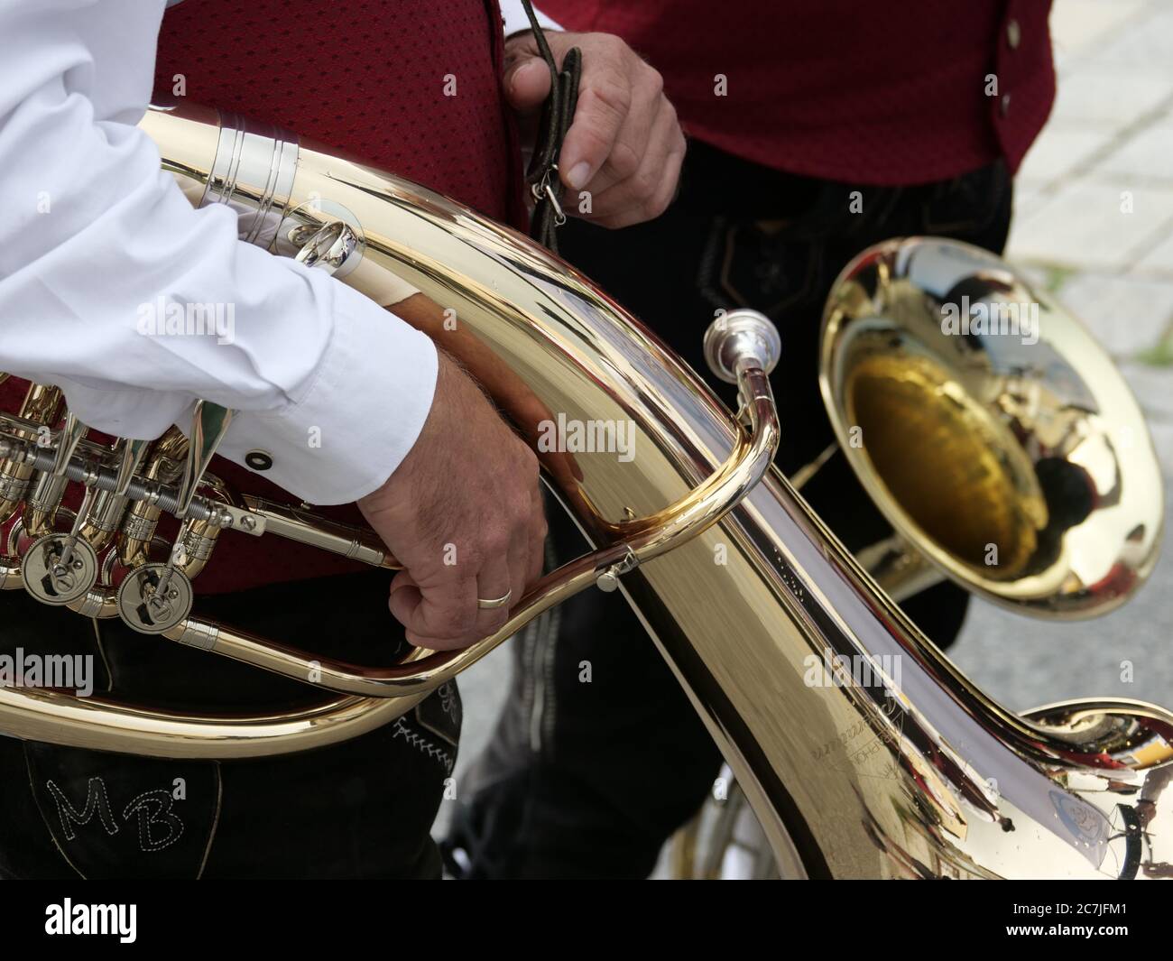 Brass band, Grafenau Salt Festival, Bavarian Forest, Bavaria, Germany ...