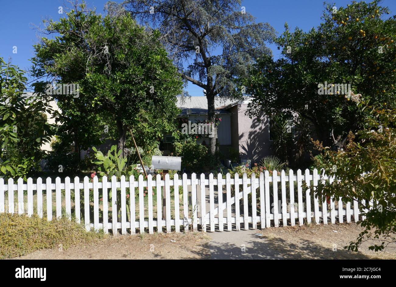 Pacoima, California, USA 17th July 2020 A general view of atmosphere of Ritchie Valen's former home on July 17, 2020 at 13428 W. Remington Street in Pacoima, California, USA. Photo by Barry King/Alamy Stock Photo Stock Photo