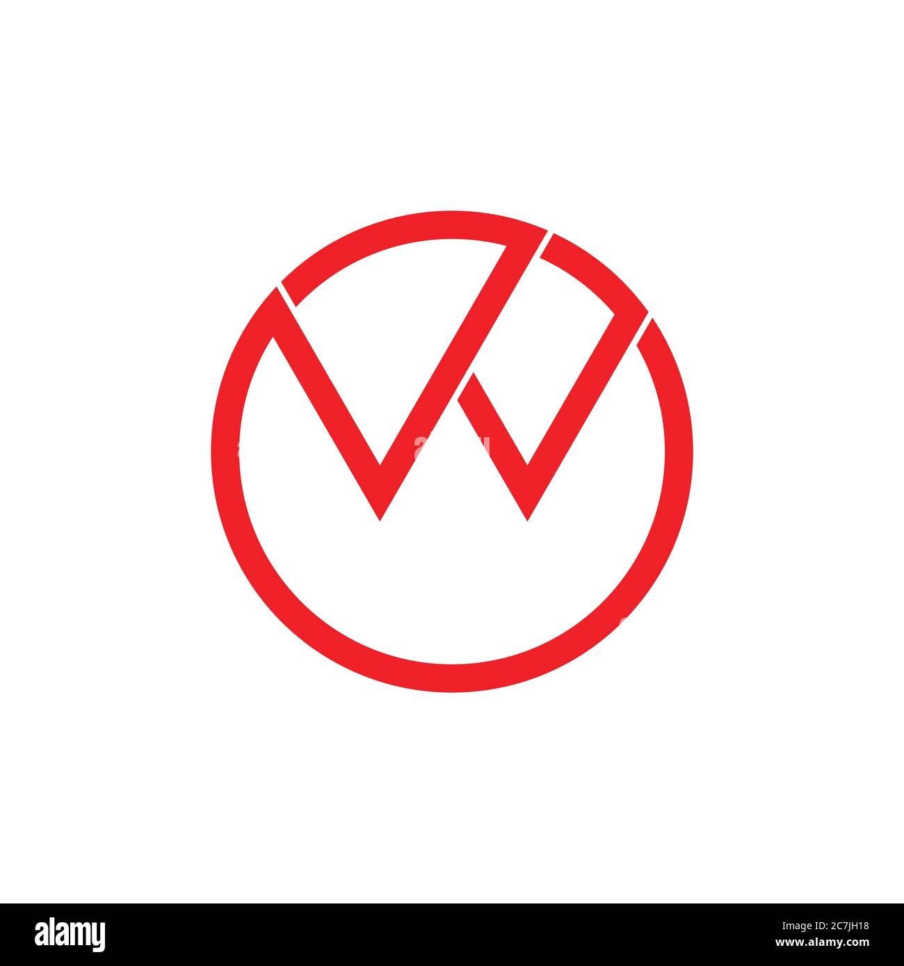 letter ow simple geometric line logo vector Stock Vector