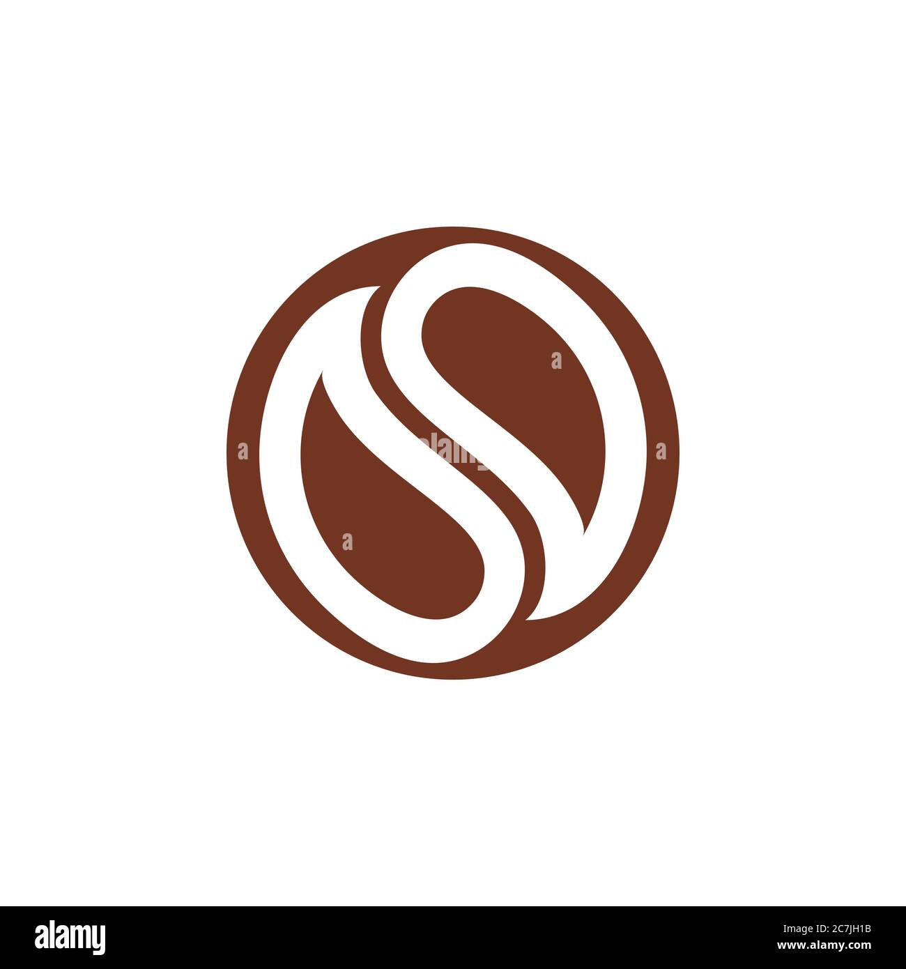 letter s coffee bean logo vector Stock Vector