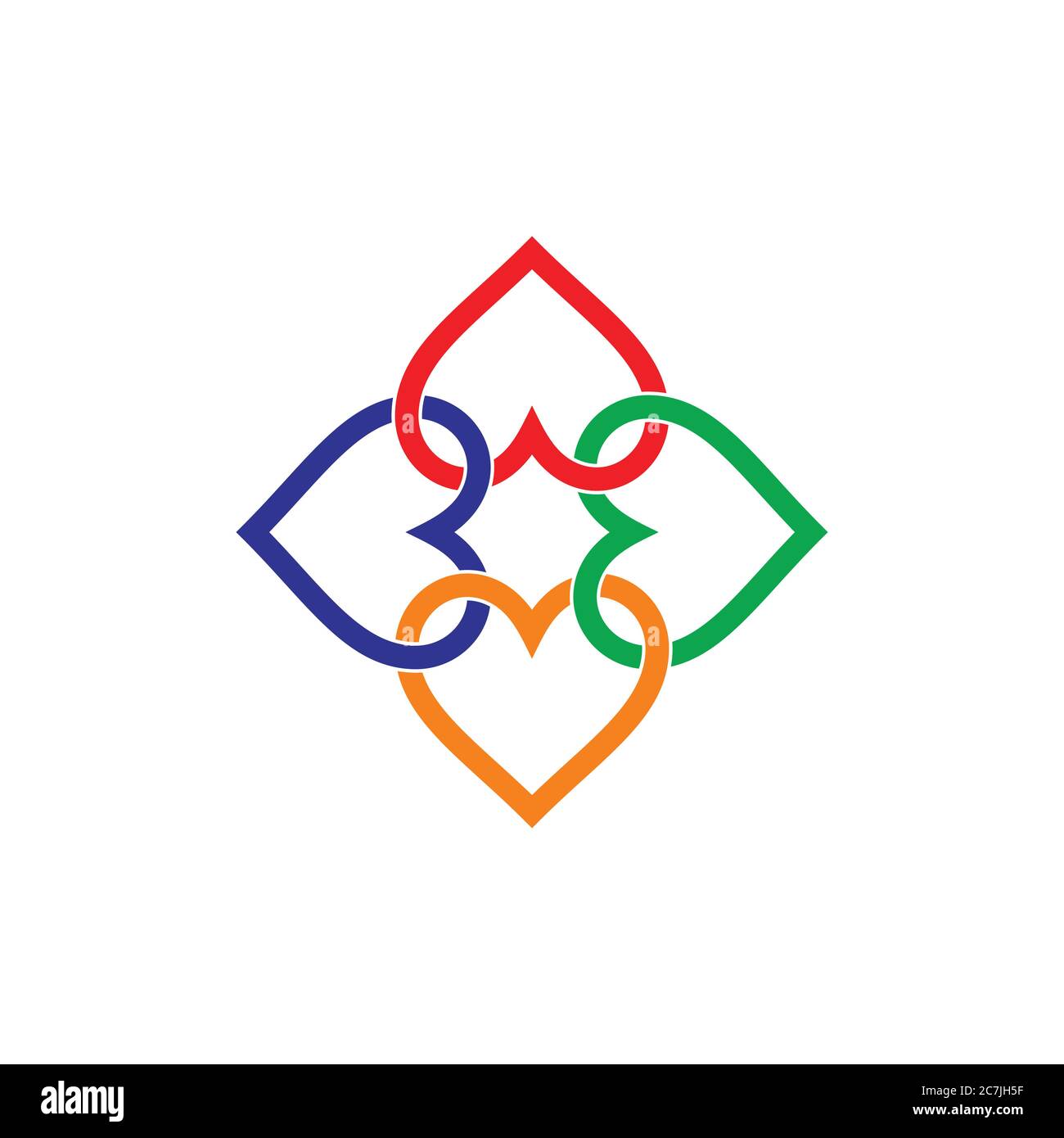 colorful linked love shape geometric linear logo vector Stock Vector ...