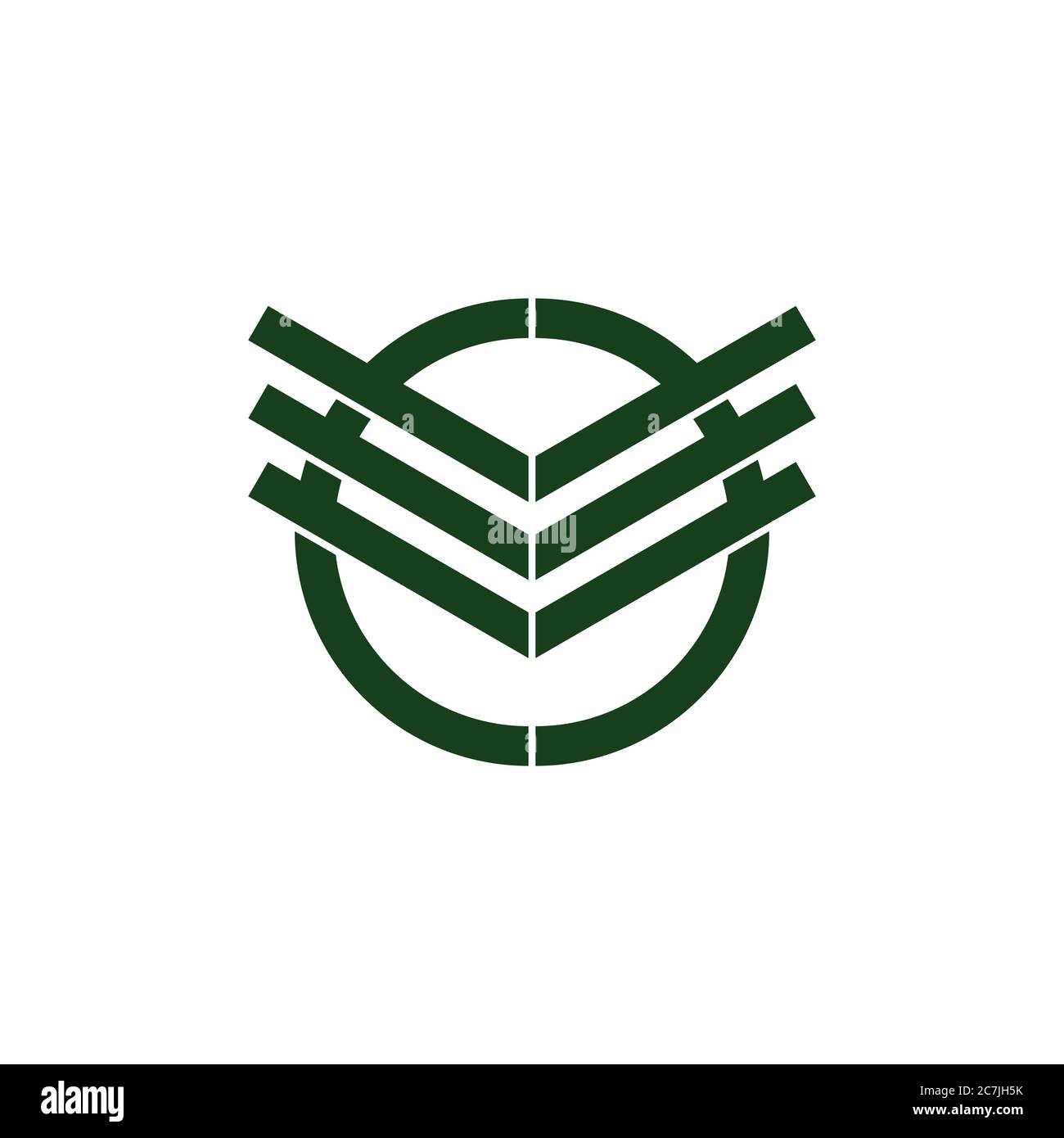 abstract stripes letter v circle geometric logo vector Stock Vector ...