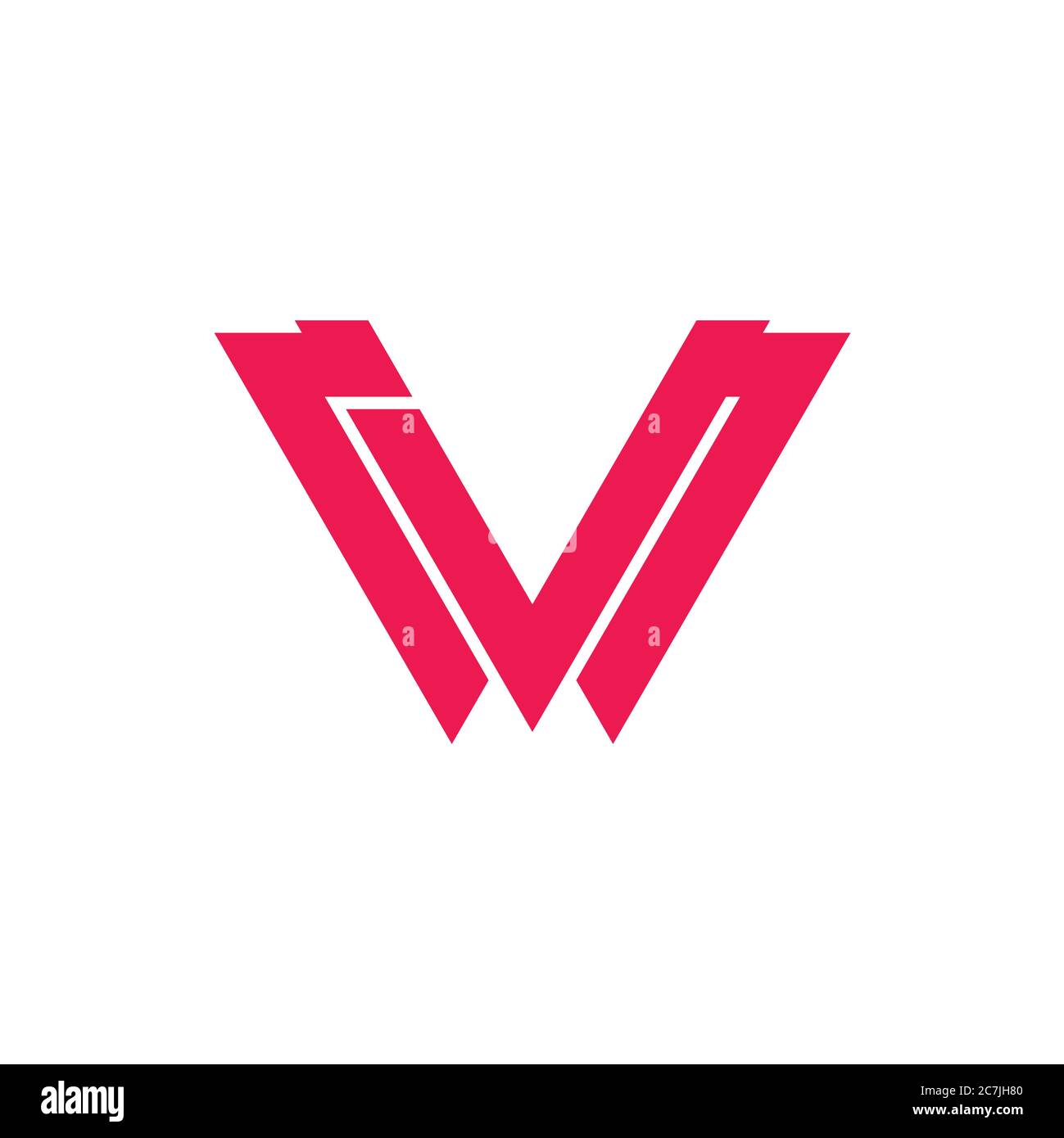 letter vw triangle geometric logo vector Stock Vector