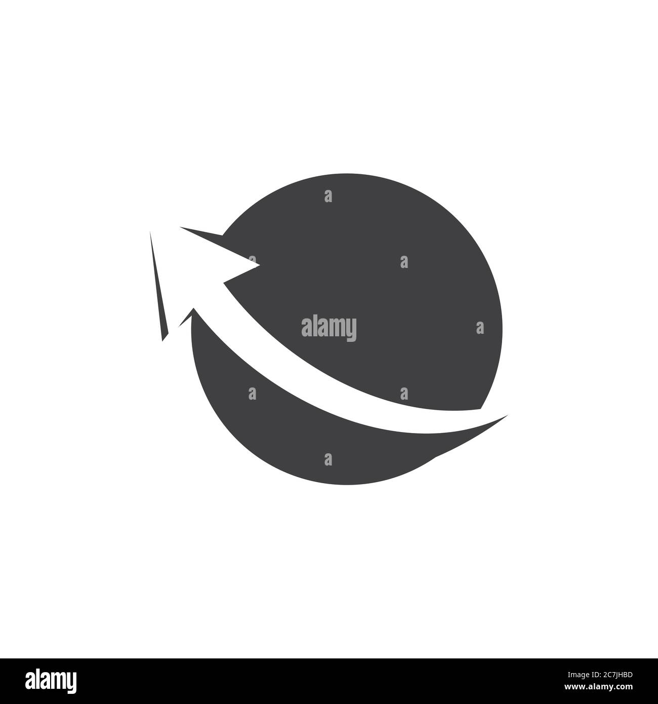 geometric round planet global negative space logo vector Stock Vector