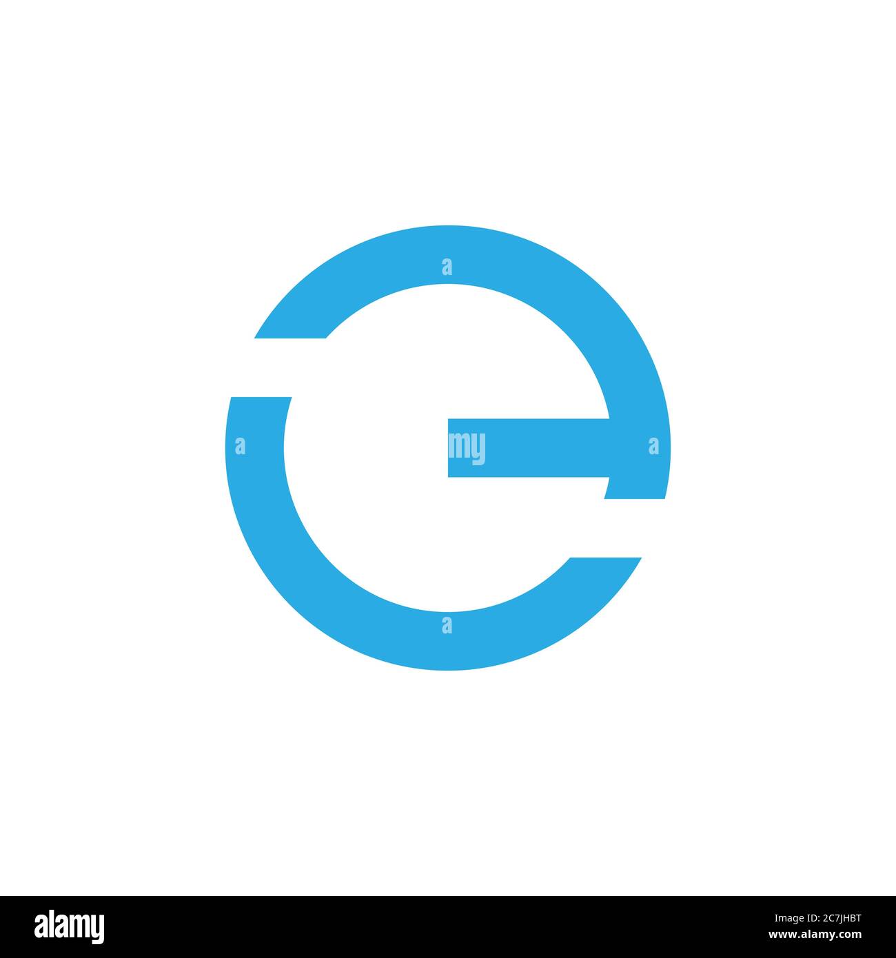 letter e simple geometric line circle logo vector Stock Vector Image ...