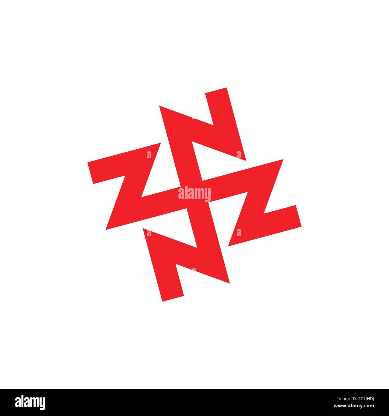abstract letters zn circle geometric line logo vector Stock Vector