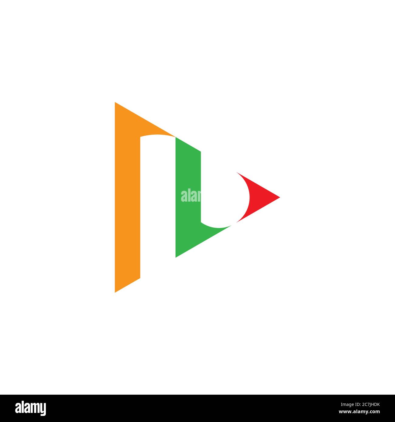abstract letter rl lr triangle geometric arrow logo vector Stock Vector