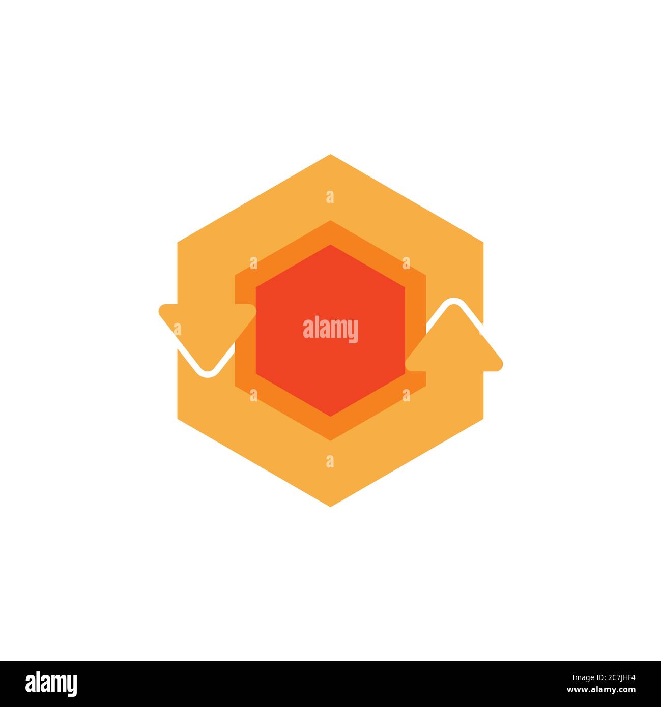 circle hexagonal arrow symbol logo vector Stock Vector