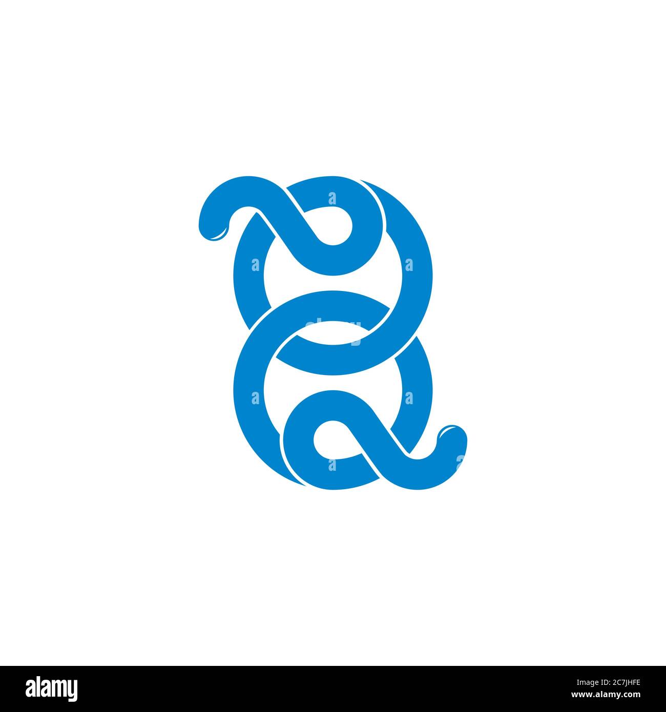 linked circle loop overlapping line logo vector Stock Vector