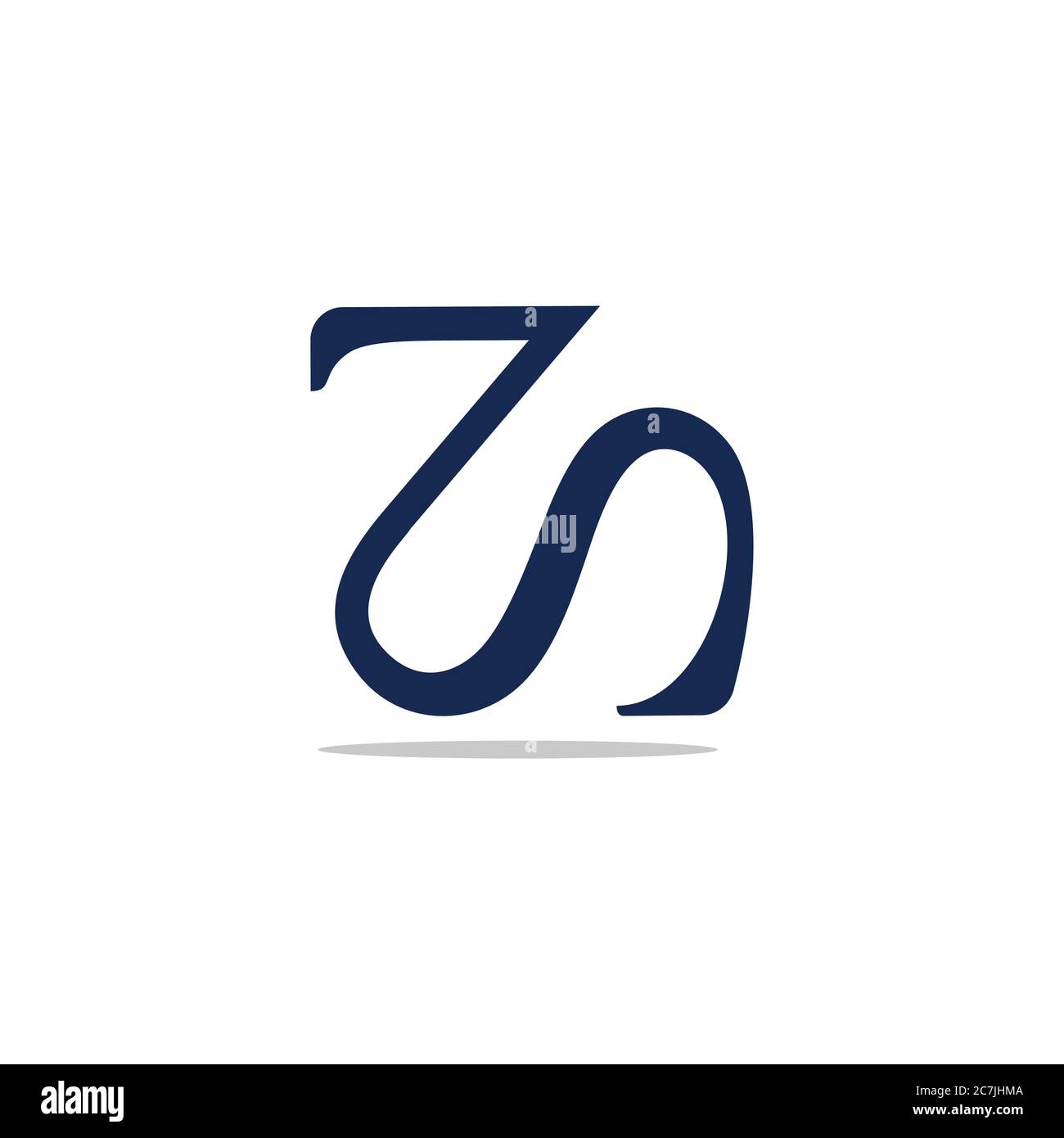 letter zs simple curves design symbol logo vector Stock Vector