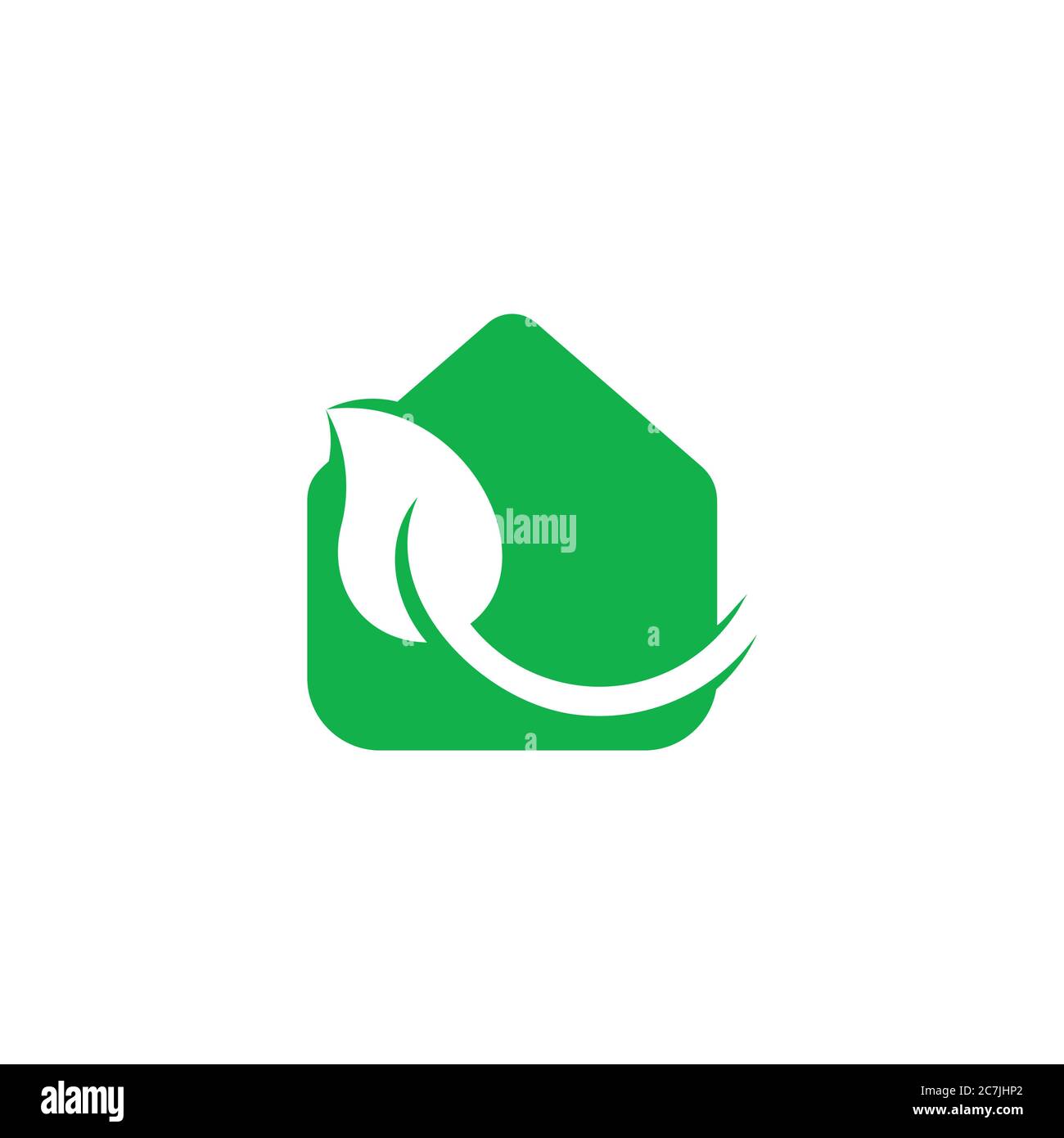 nature curves leaf home simple geometric symbol logo vector Stock Vector