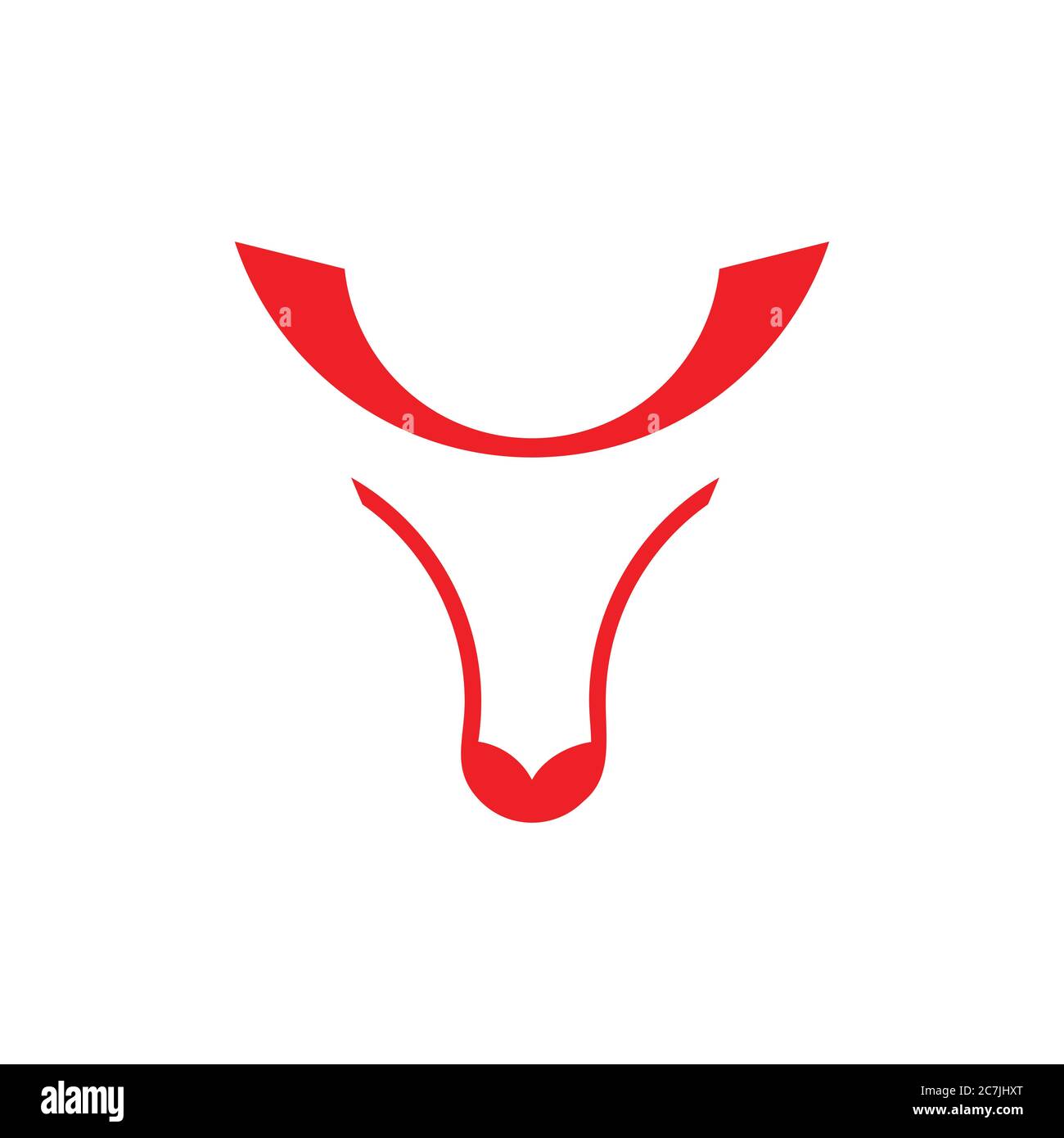 cow head simple logo vector Stock Vector