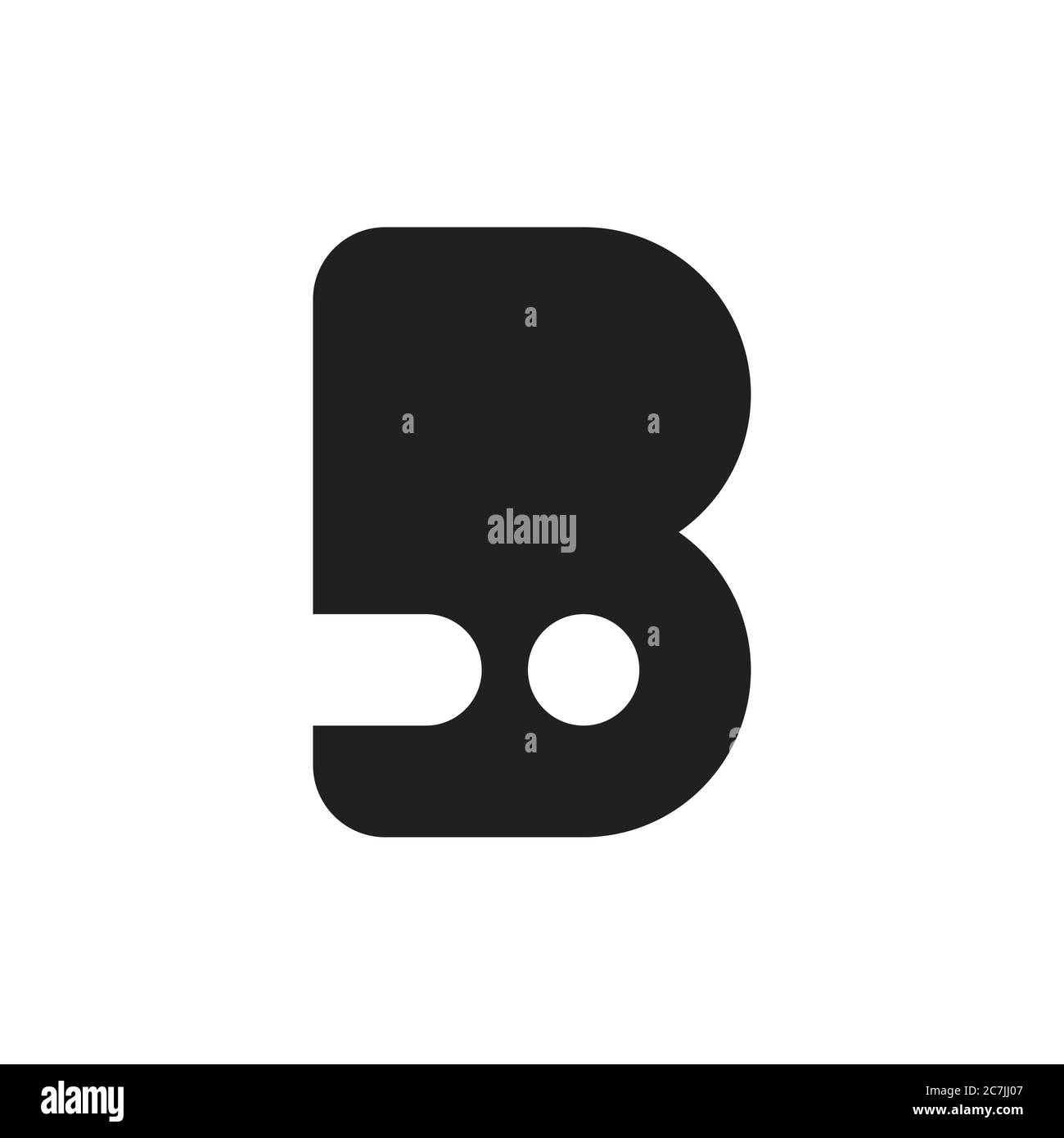 letter bi simple geometric logo vector Stock Vector