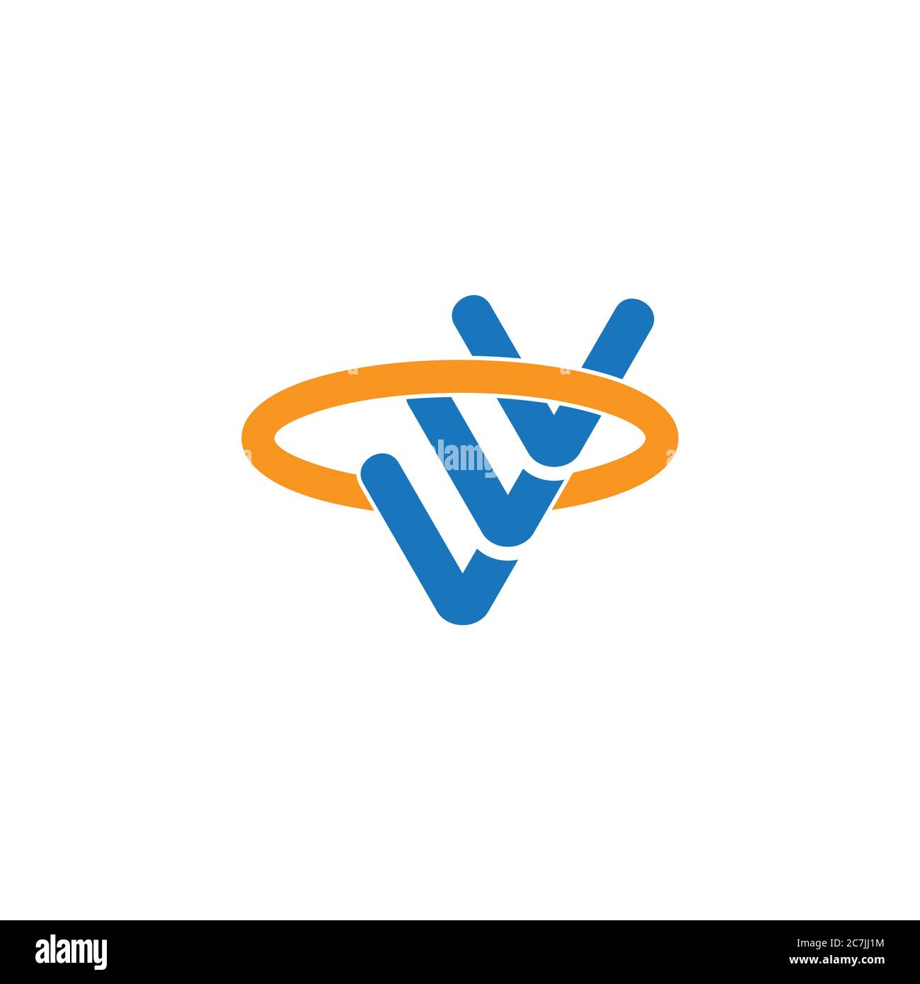 letter v circle ring motion design logo vector Stock Vector