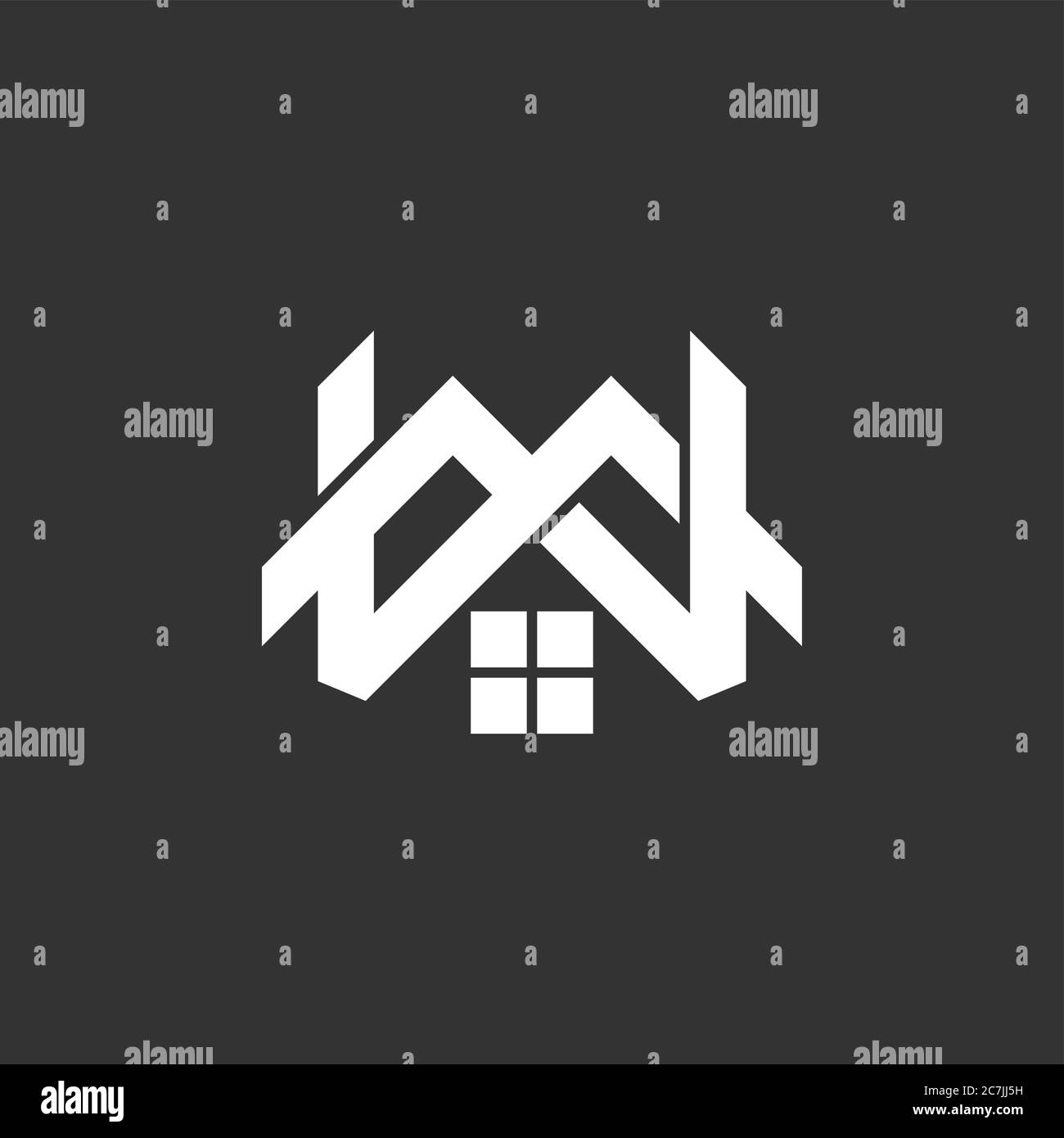 letter mw linked home shape logo vector Stock Vector Image & Art - Alamy