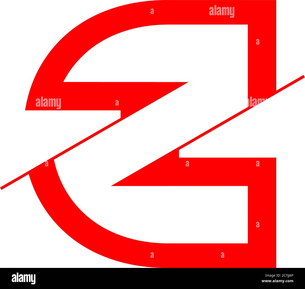 letter z symbol geometric slice negative space logo vector Stock Vector ...