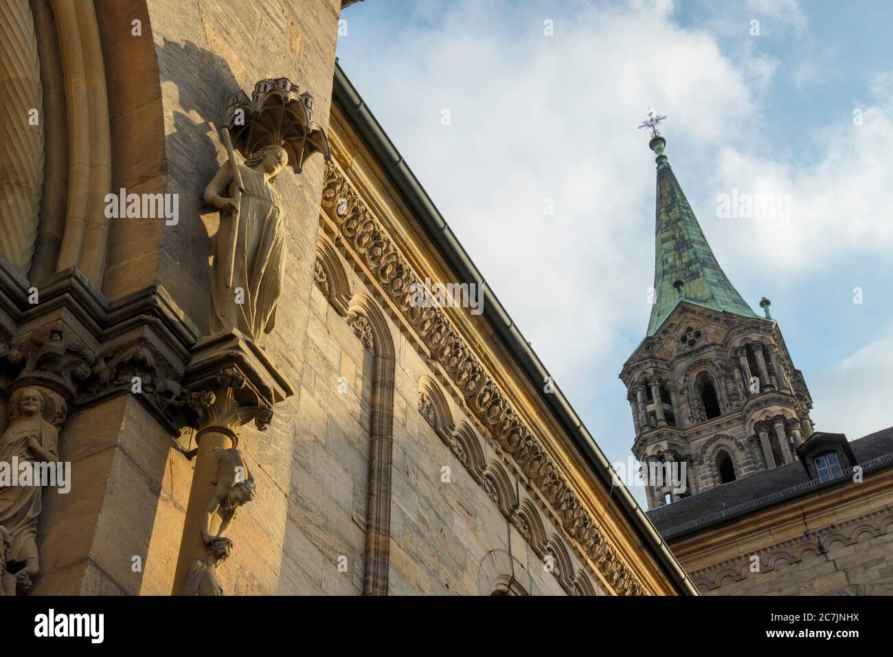 Cathedral, Westwerk tower, Bamberg old town, UNESCO World Heritage, Franconia, Bavaria, Germany Stock Photo