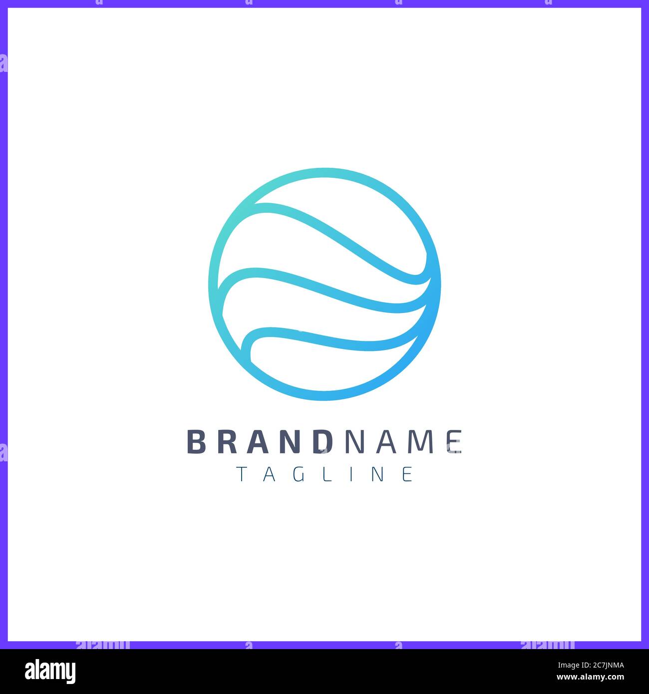 Blue wave design in a circle. Simple and modern Stock Vector Image ...
