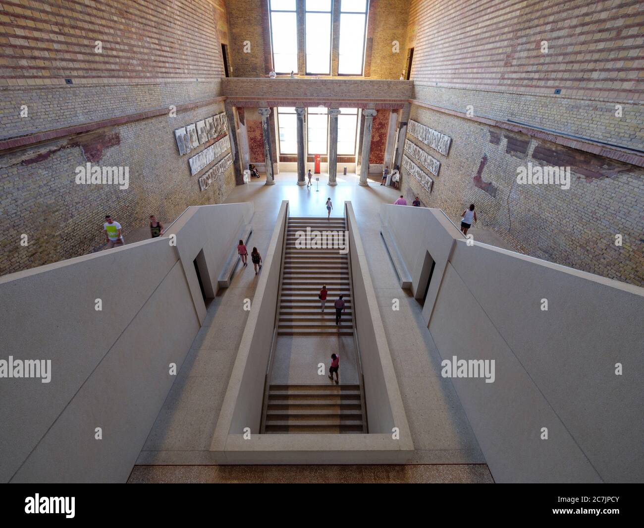 Neues Museum, inside, staircase, stairwell, Museum Island, Berlin ...