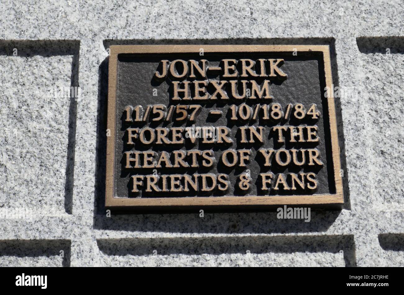 North Hollywood California Usa 17th July 2020 A General View Of Atmosphere Of Jon Erik Hexum S Cenotaph And Memorial On July 17 2020 At Valhalla Memorial Park In North Hollywood California Usa Photo