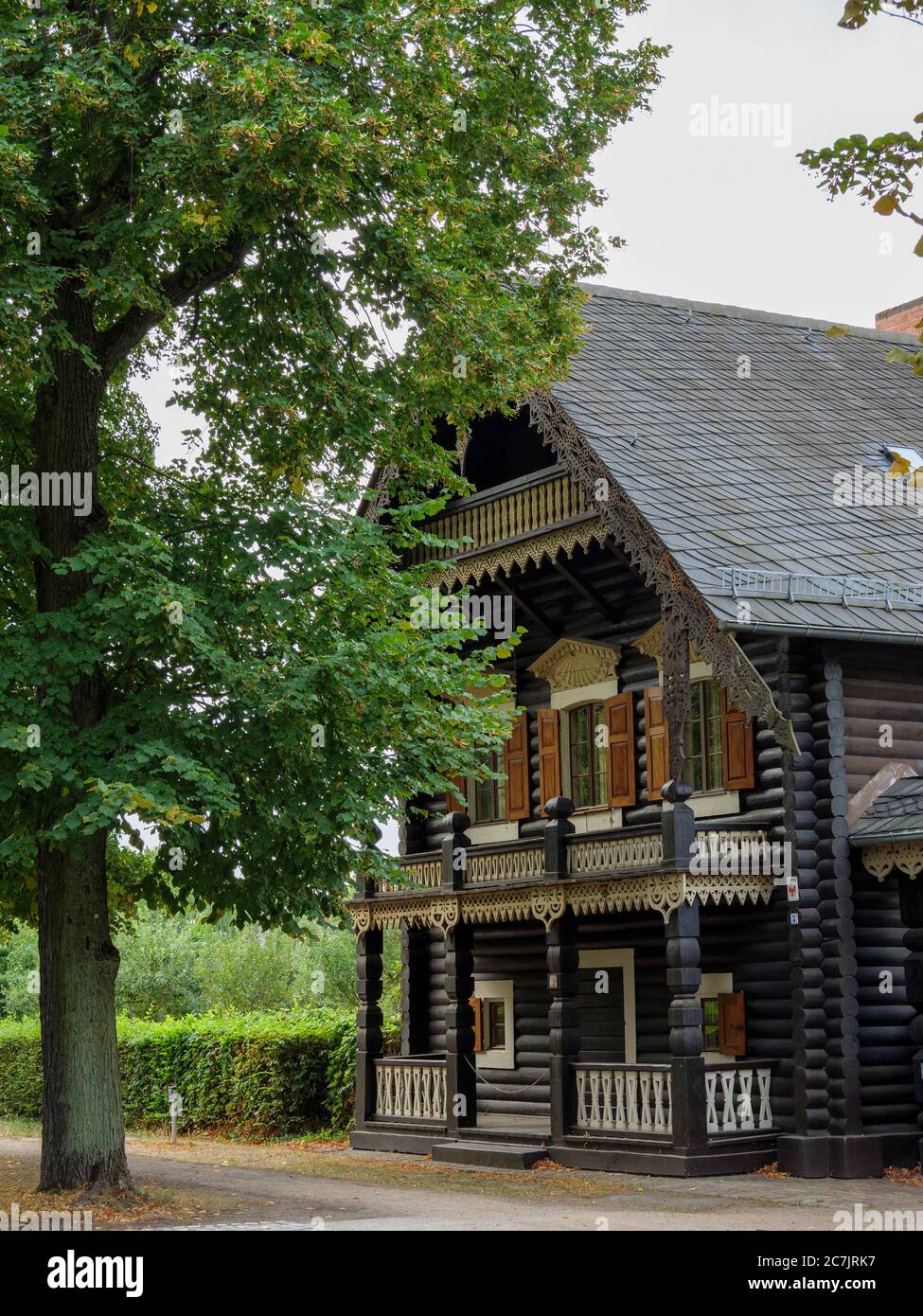 House in the Russian colony Alexandrowka, Potsdam, UNESCO World Heritage 'Palaces and Parks of Potsdam and Berlin', Brandenburg, Germany Stock Photo