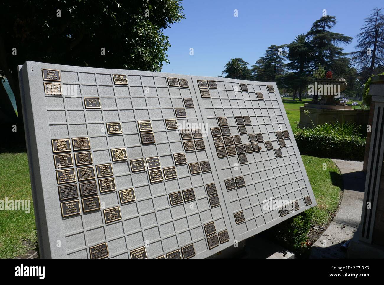 North Hollywood, California, USA 17th July 2020 A general view of atmosphere of Jon-Erik Hexum's Cenotaph and Memorial on July 17, 2020 at Valhalla Memorial Park in North Hollywood, California, USA. Photo by Barry King/Alamy Stock Photo Stock Photo