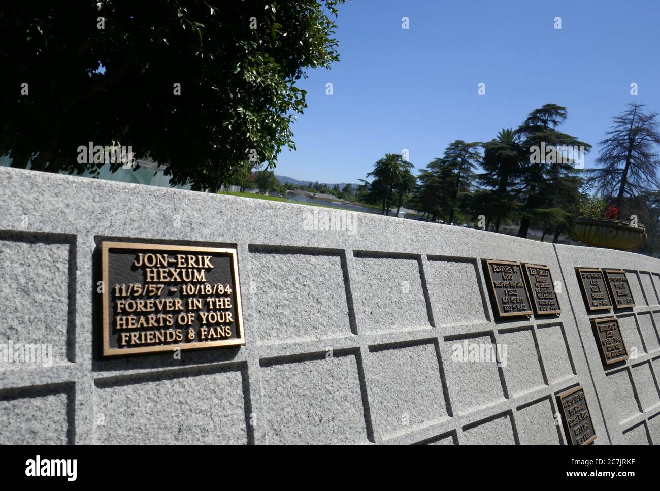 North Hollywood, California, USA 17th July 2020 A general view of atmosphere of Jon-Erik Hexum's Cenotaph and Memorial on July 17, 2020 at Valhalla Memorial Park in North Hollywood, California, USA. Photo by Barry King/Alamy Stock Photo Stock Photo
