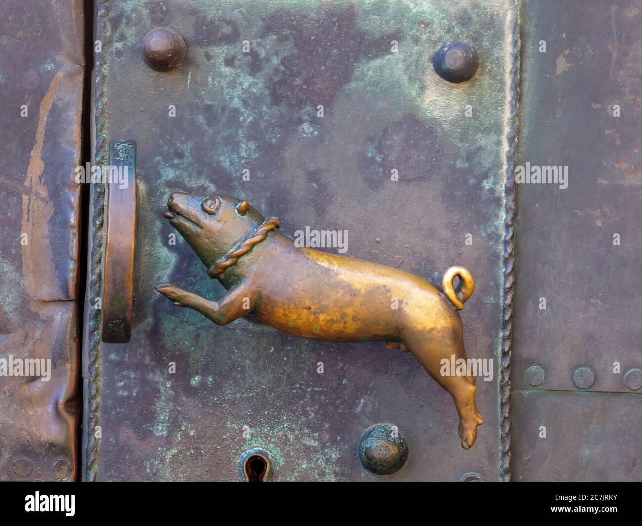 Doorknob collegiate church, Quedlinburg, UNESCO World Heritage, Saxony-Anhalt, Germany Stock Photo