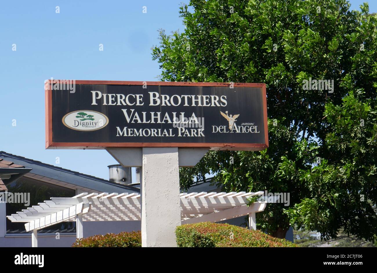 North Hollywood California Usa 17th July 2020 A General View Of Atmosphere Of Pierce Brothers Valhalla Memorial Park Where Jon Erik Hexum S Cenotaph Oliver Hardy S Grave And Amelia Earhart Memorial Are Located On