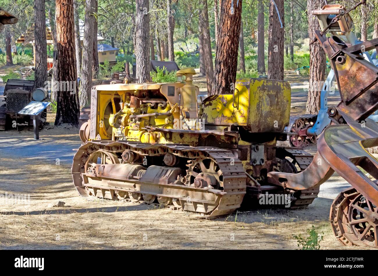 Machines used in Logging, at the Logging Museum in Collier Memorial State Park, Oregon, USA Stock Photo