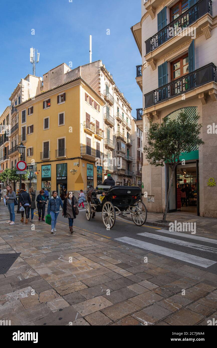 Pedestrian area, Carrer de Colom in the old town of Palma de Mallorca