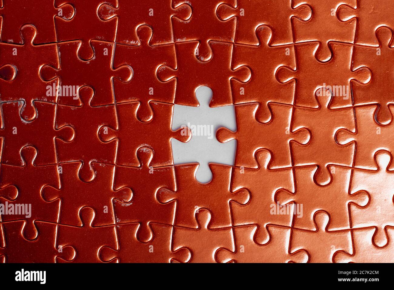 red puzzles with missing part, flat lay. Management concept Stock Photo -  Alamy