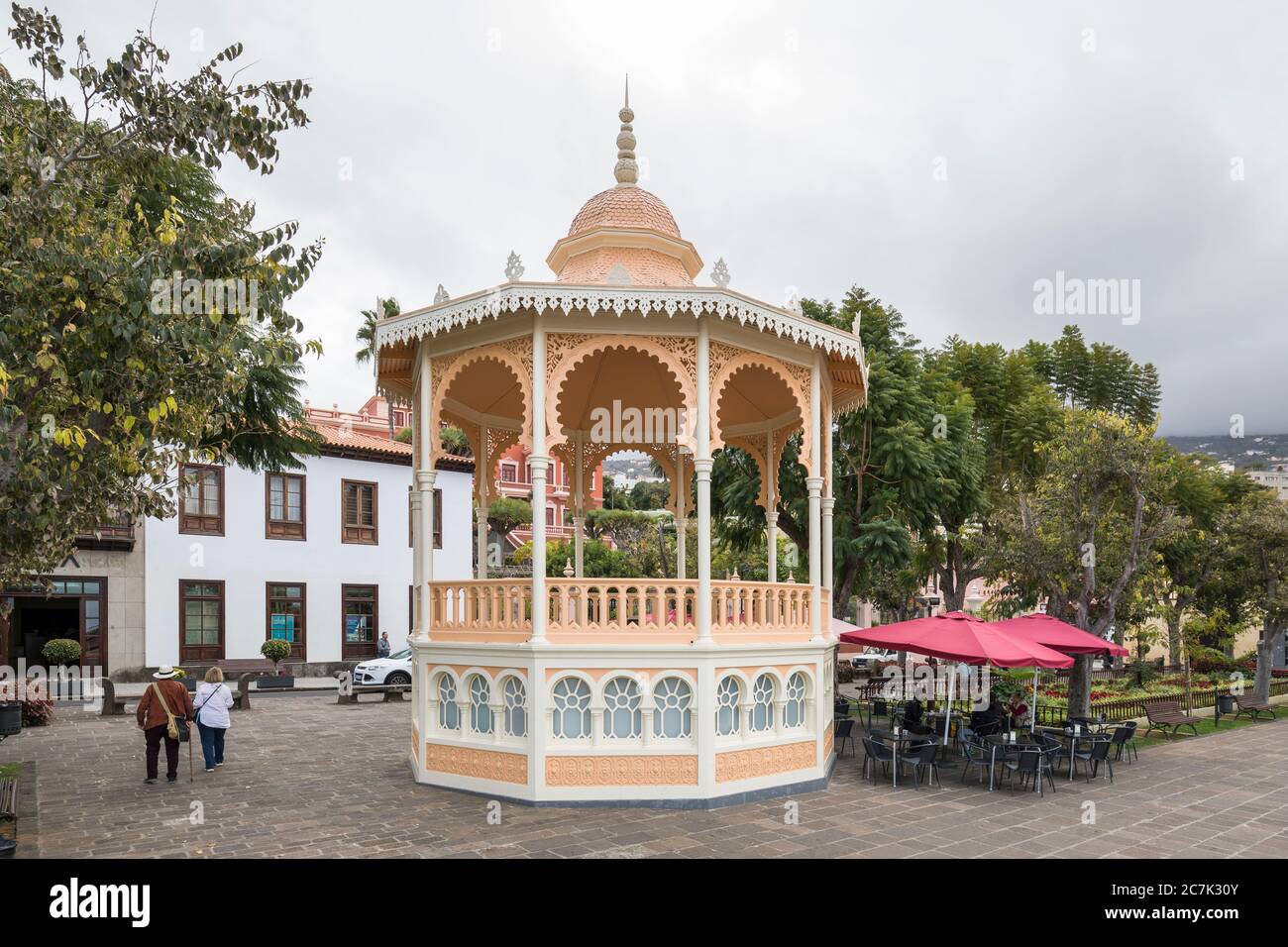 Pavilion on the Plaza de la Constitucion, La Orotava, Tenerife, Canary Islands, Spain Stock Photo