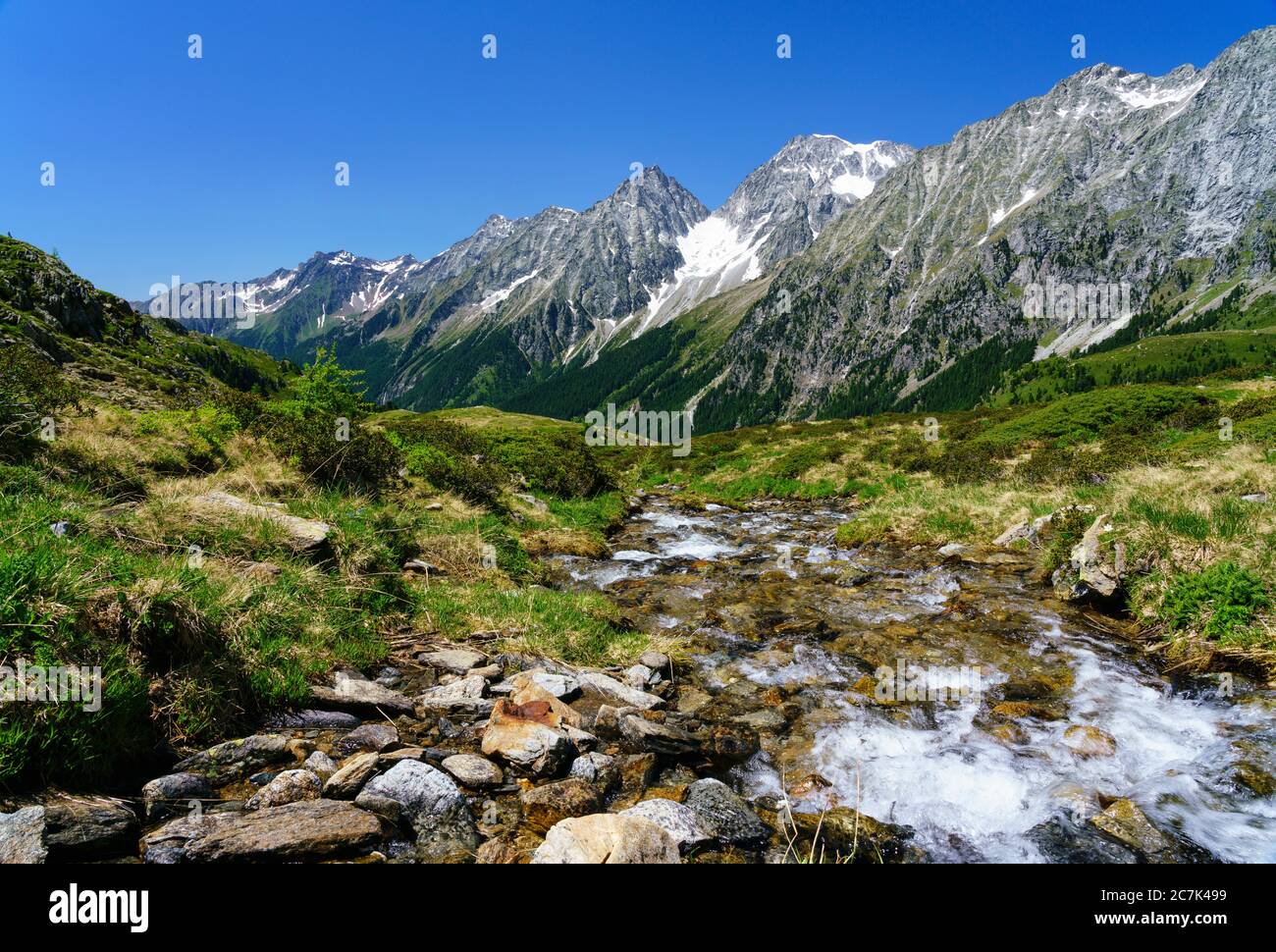 Mountain landscape between Weißenbachtal and Halsscharte at Obersee at  Staller Sattel in Defereggental, Hohe Tauern National Park, Tyrol, East  Tyrol, Austria Stock Photo - Alamy