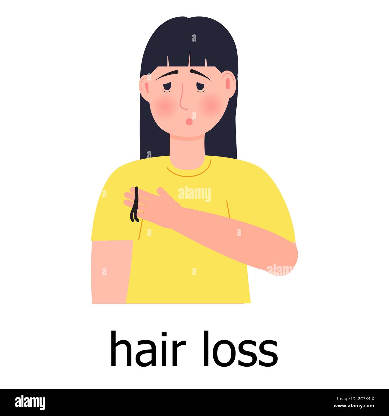 Female hair thinning Stock Vector Images - Alamy