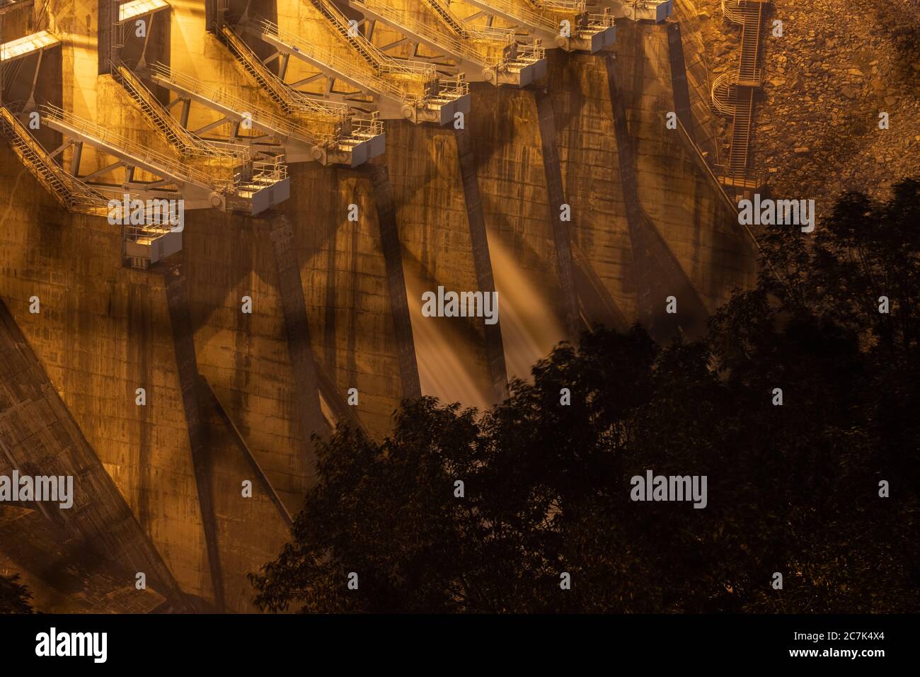 Daecheong Dam nightscene in Daejeon, South Korea Stock Photo