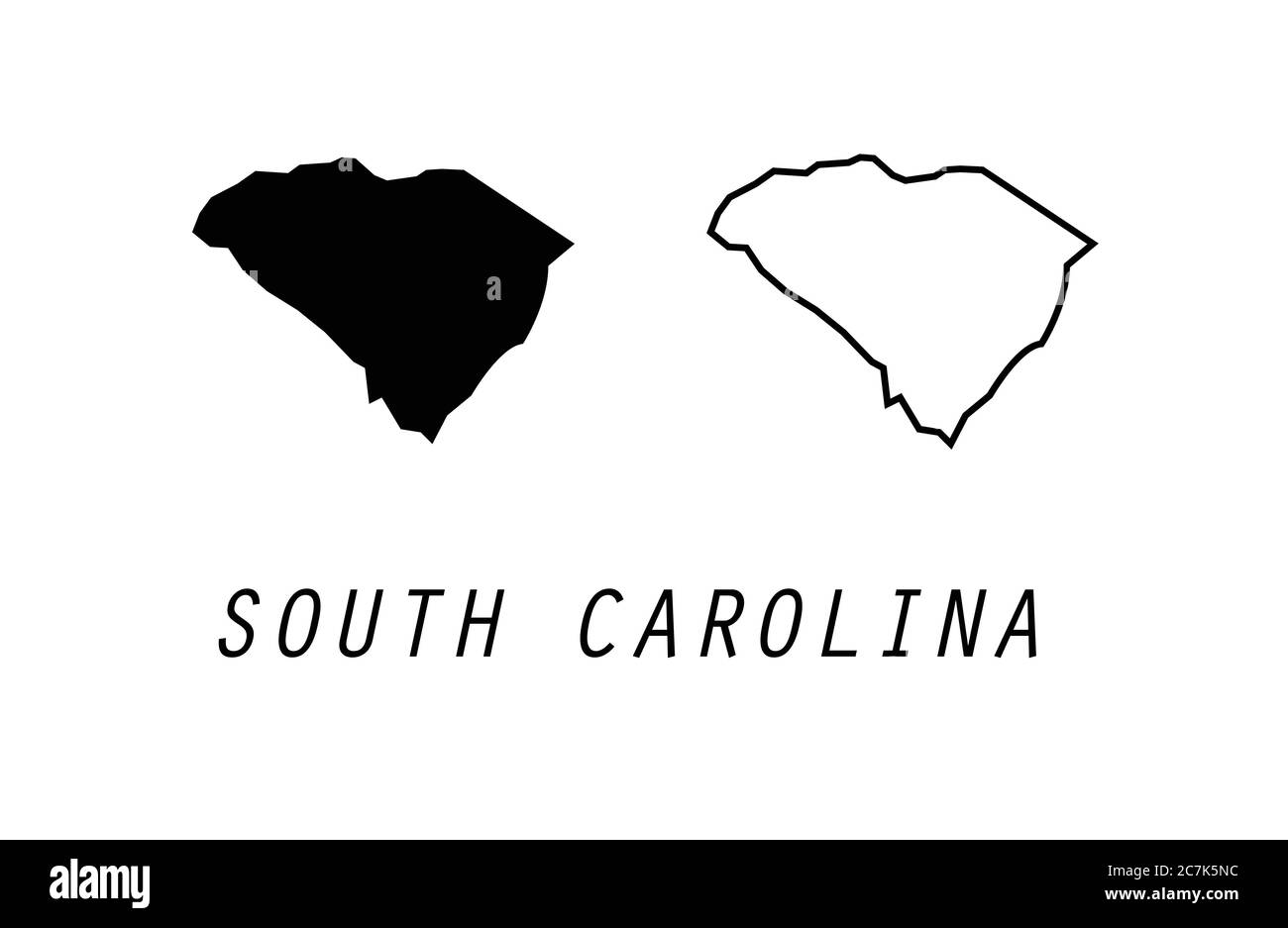 South carolina state map Black and White Stock Photos & Images Alamy