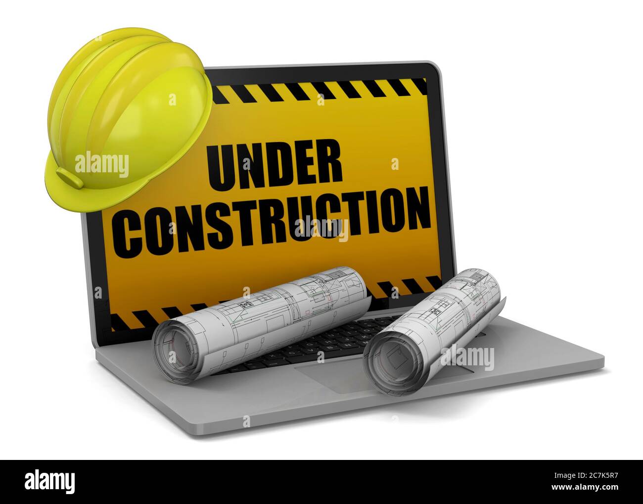 Computer Under Construction 3D Stock Photo Alamy