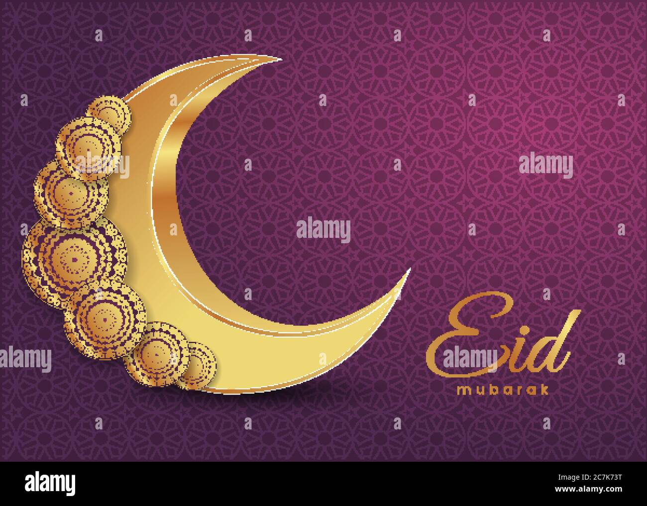 Crescent Islamic with Hanging Lantern for Ramadan Kareem and eid ...