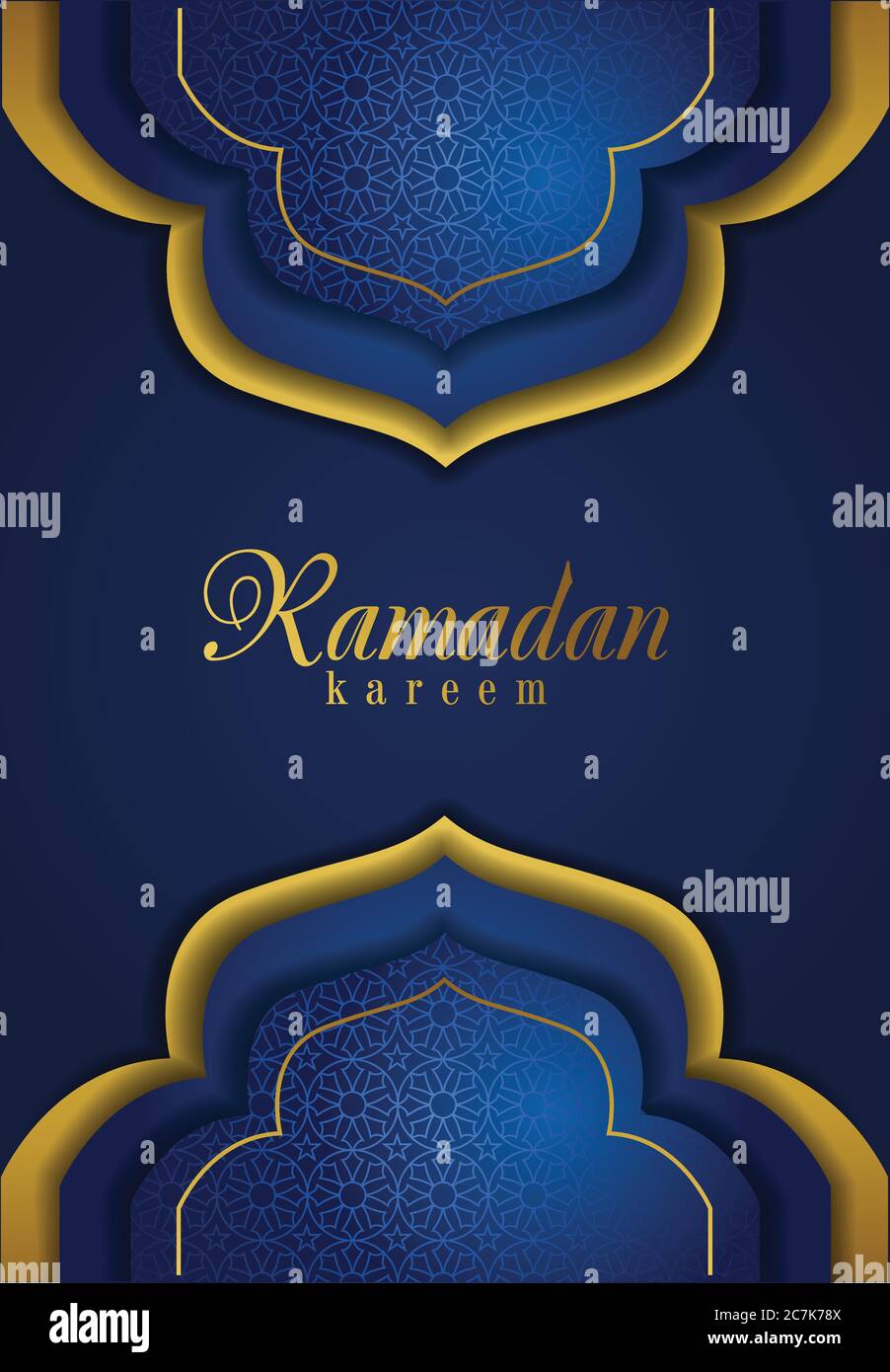 Crescent Islamic with Hanging Lantern for Ramadan Kareem and eid ...