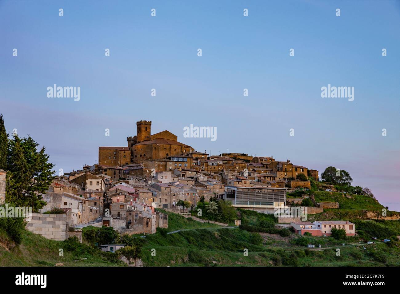 Town view of Ujue in Navarre, Spain Stock Photo