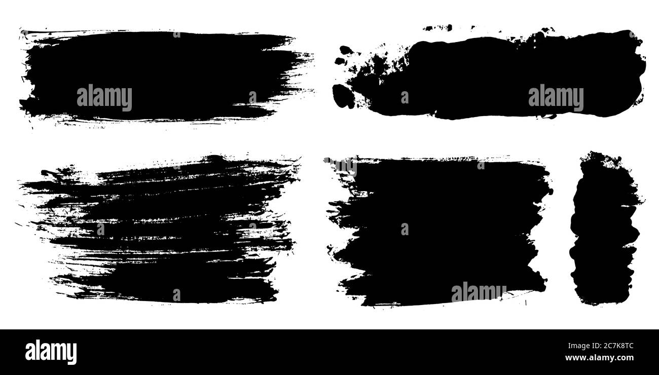 Brush strokes. Vector paintbrushes set. Grunge design elements Stock ...