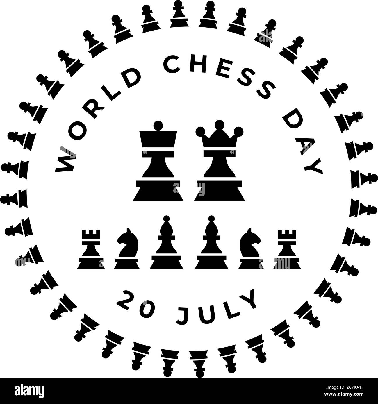 Vector illustration about chess tournament, match, game. Use as advertising, invitation, banner, poster. International Chess Day. Stock Vector