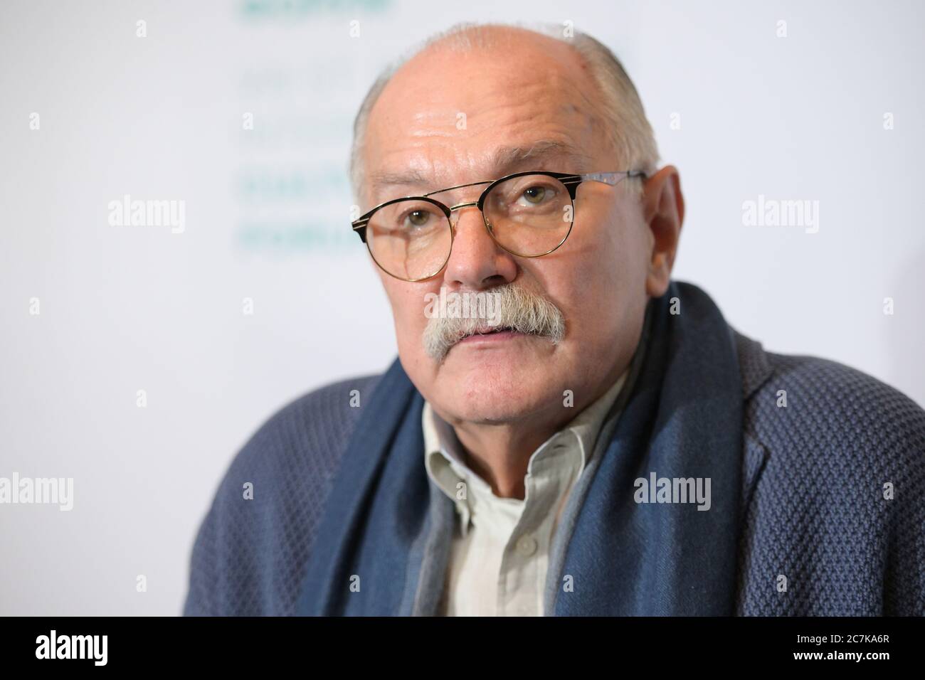 Russian film director and actor Nikita Mikhalkov holds the master class during Saint-Petersburg International Cultural Forum Stock Photo
