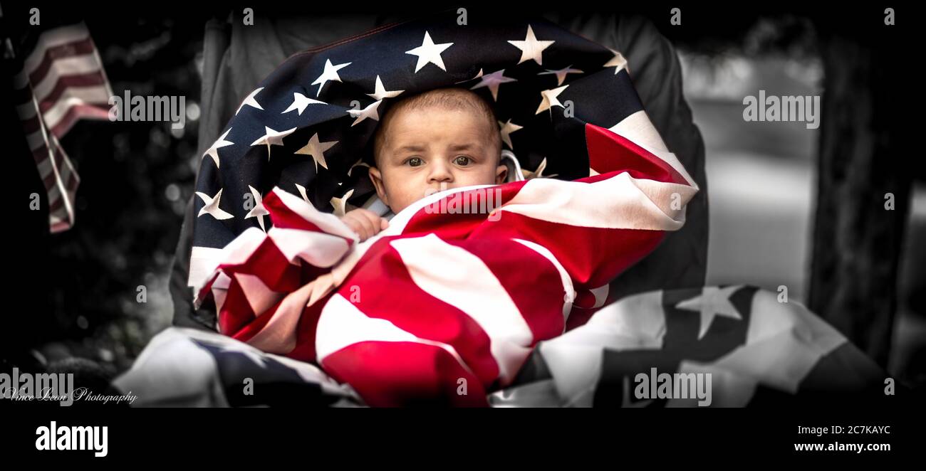 Baby in America Stock Photo