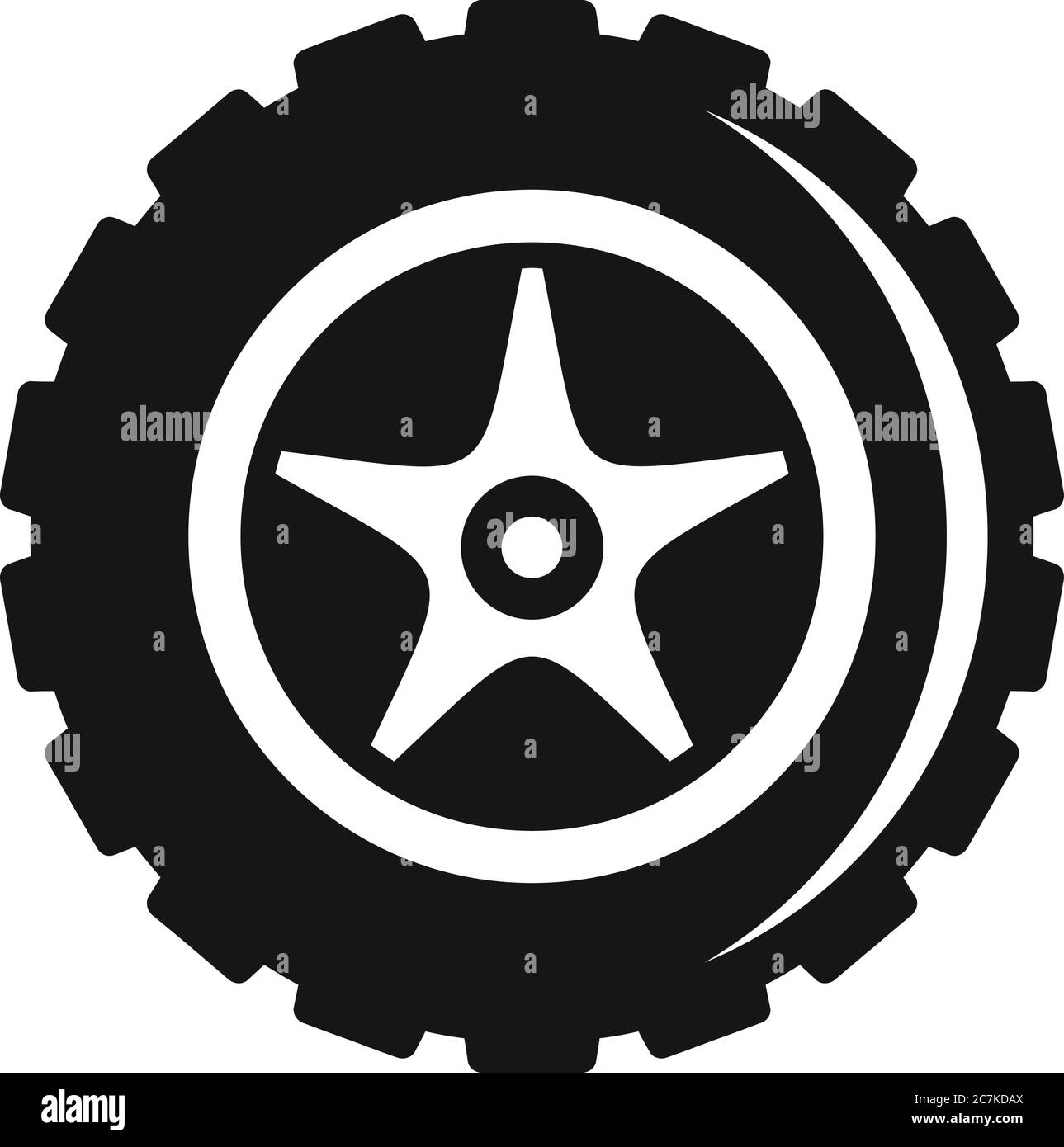 Car wheel icon. Simple illustration of car wheel vector icon for web ...